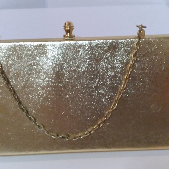Love this Gold Lame Purse, Handbag, Evening Clutch. Nice intricate detail. - Picture 3 of 13